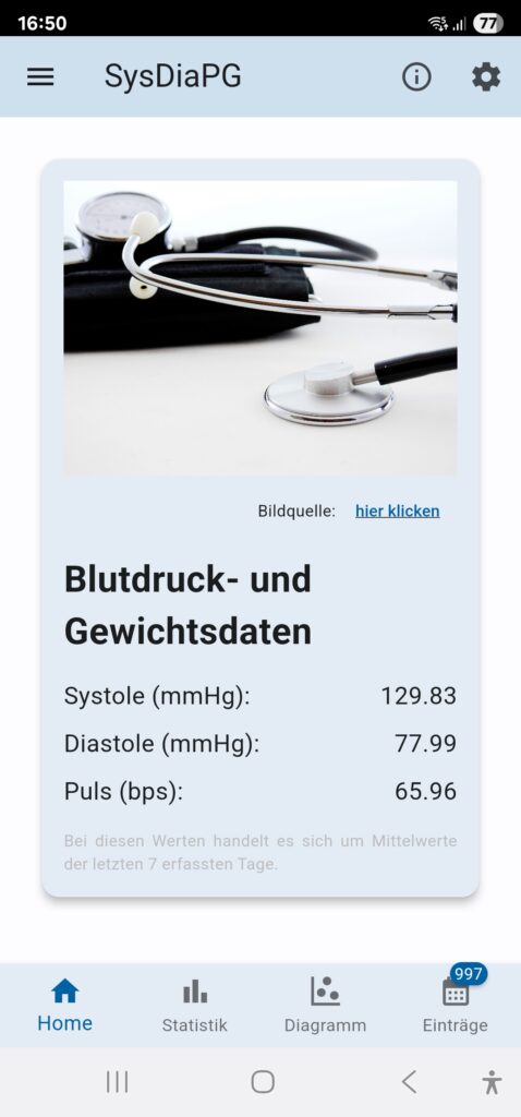 SysDiaPG Blutdruck-App