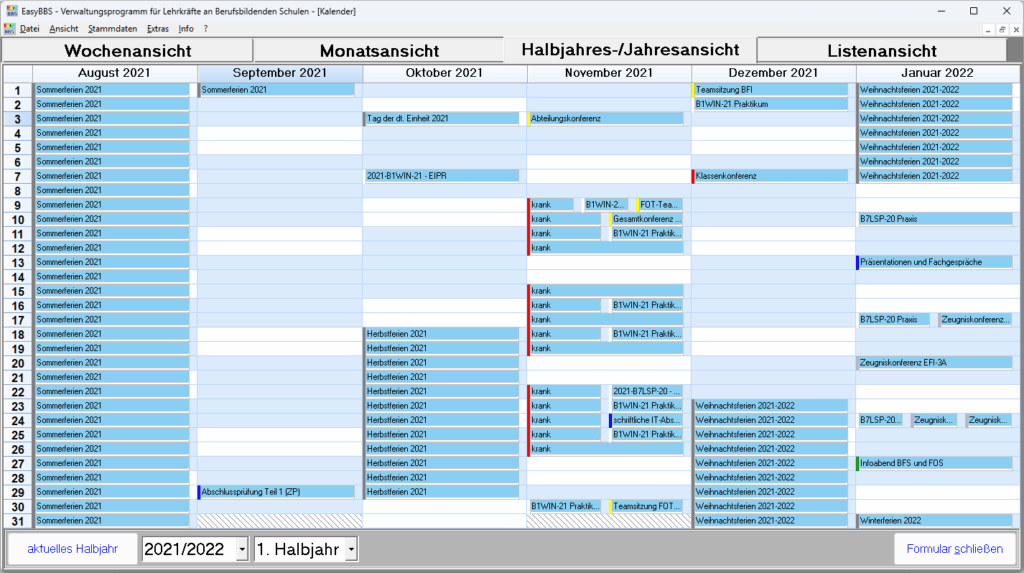 easybbs halbjahres kalender