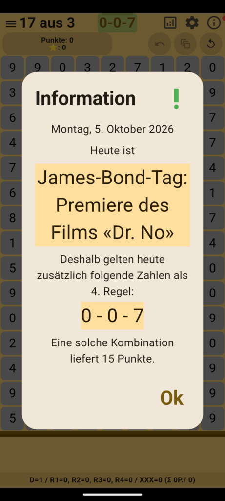 james bond tag neu